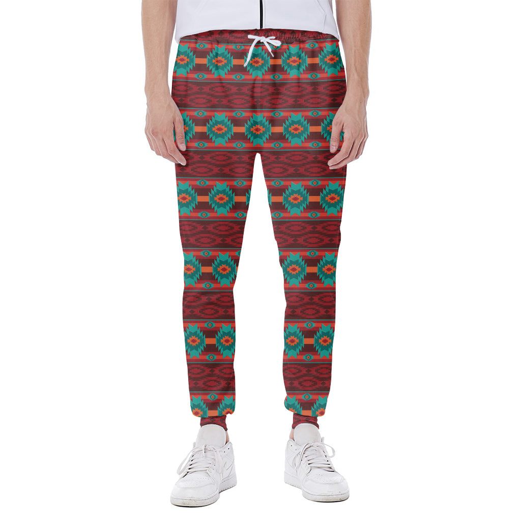 Native Southwestern Pattern Print Scuba Joggers