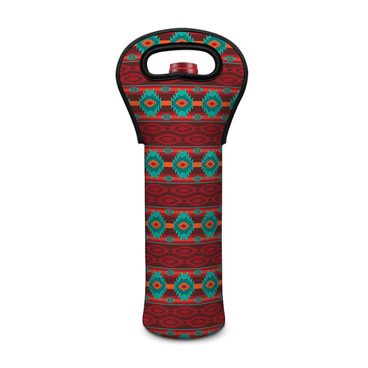 Native Southwestern Pattern Print Single Neoprene Wine Tote
