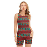 Native Southwestern Pattern Print Sleeveless One Piece Swimsuit