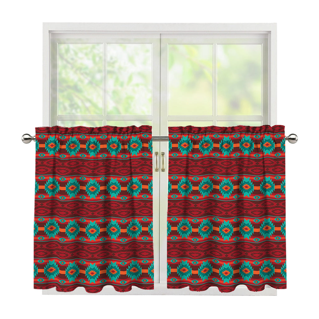 Native Southwestern Pattern Print Tier Curtains