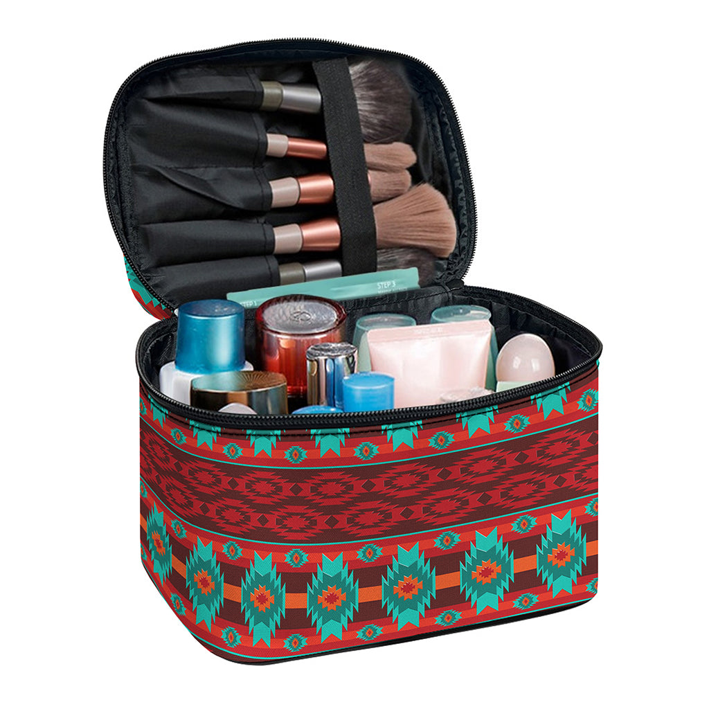 Native Southwestern Pattern Print Travel Makeup Bag