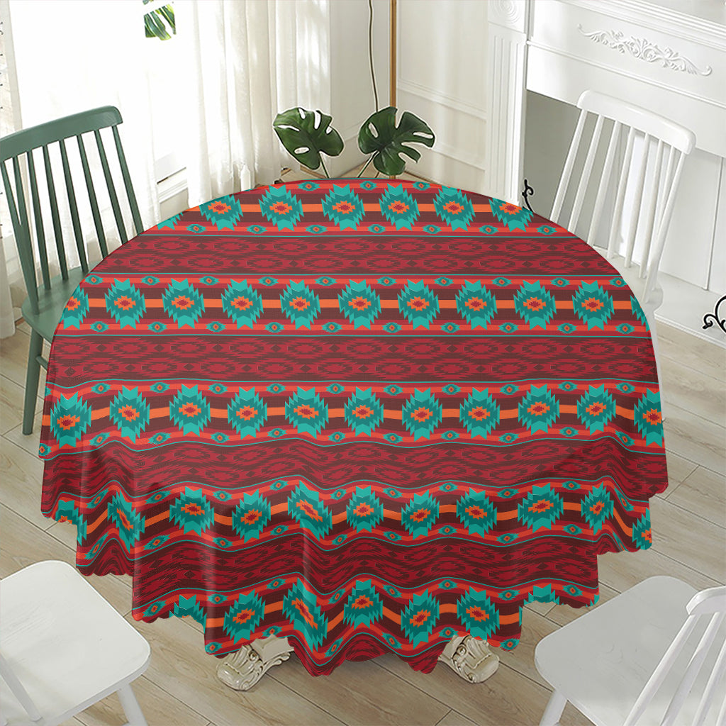 Native Southwestern Pattern Print Waterproof Round Tablecloth