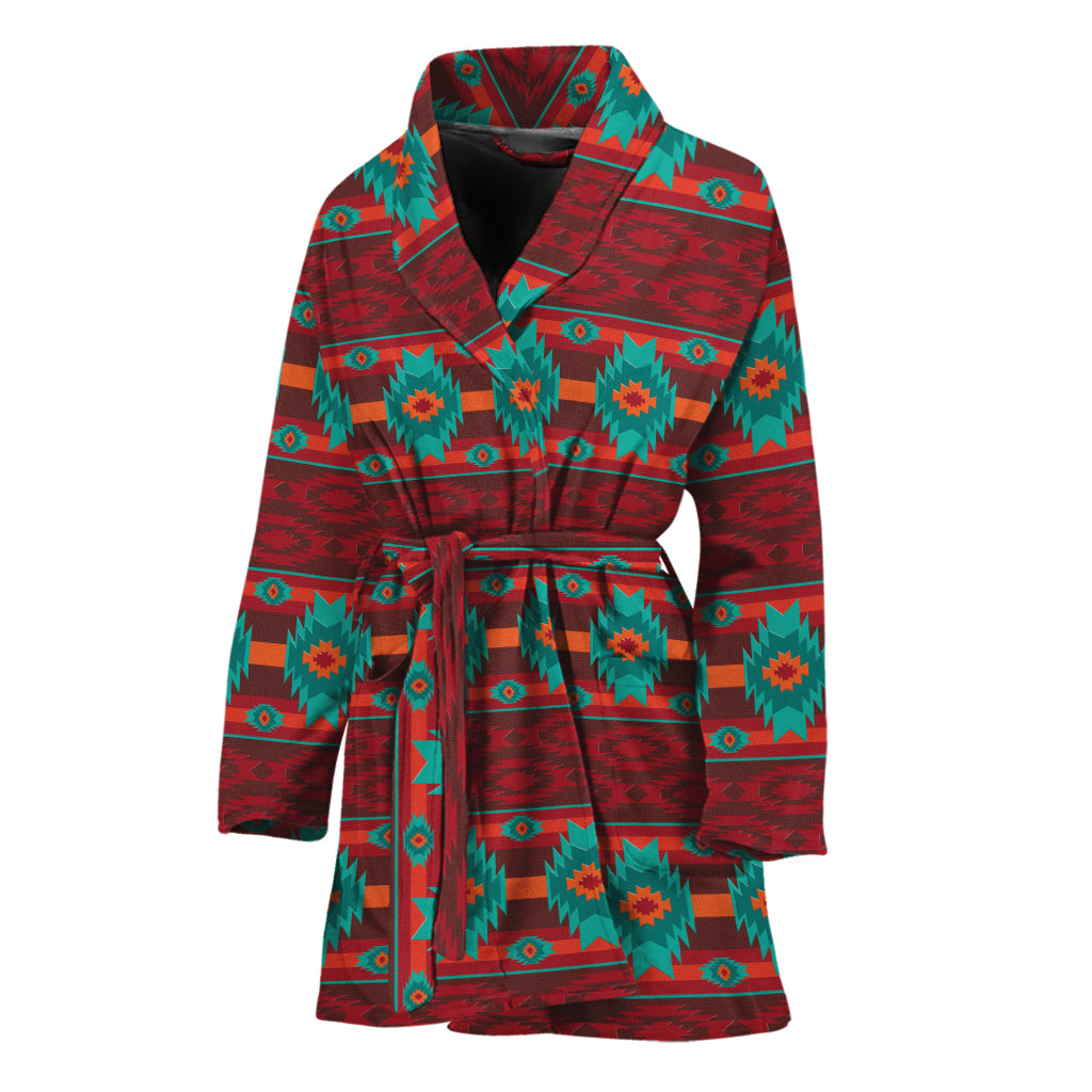 Native Southwestern Pattern Print Women's Bathrobe