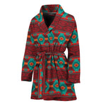 Native Southwestern Pattern Print Women's Bathrobe