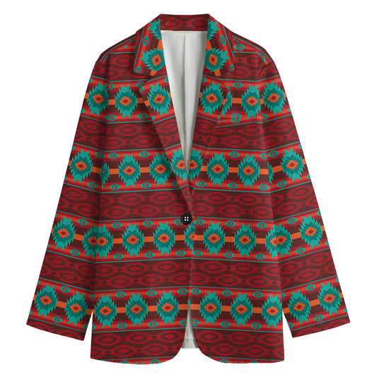 Native Southwestern Pattern Print Women's Cotton Blazer