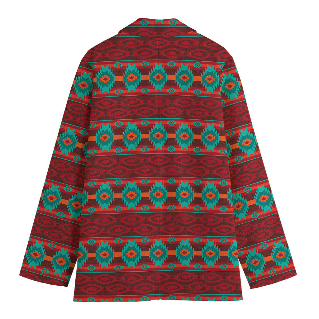Native Southwestern Pattern Print Women's Cotton Blazer