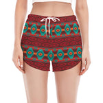 Native Southwestern Pattern Print Women's Split Running Shorts