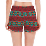 Native Southwestern Pattern Print Women's Split Running Shorts
