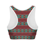 Native Southwestern Pattern Print Women's Sports Bra