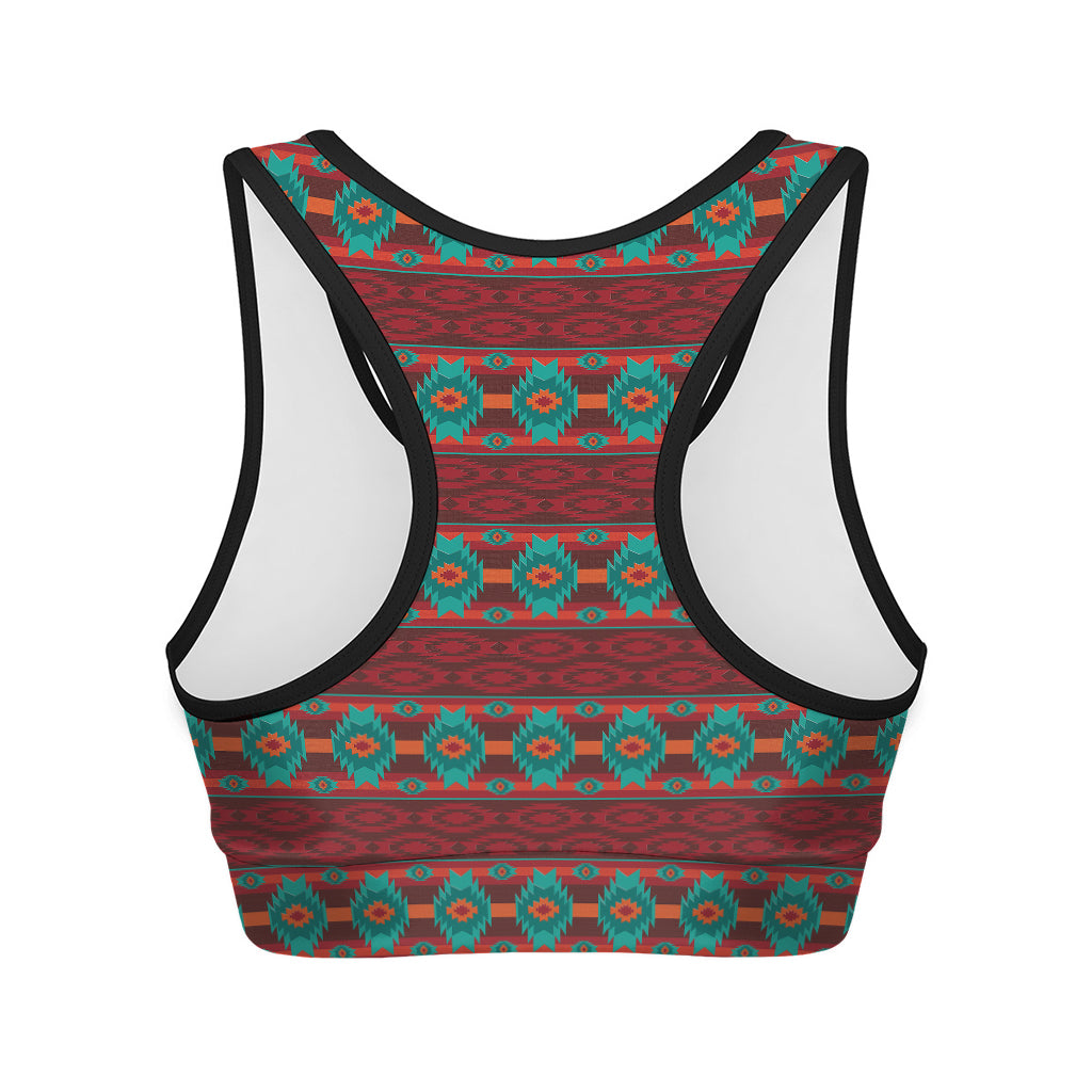 Native Southwestern Pattern Print Women's Sports Bra