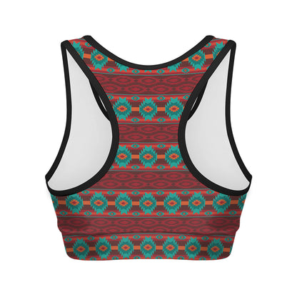 Native Southwestern Pattern Print Women's Sports Bra
