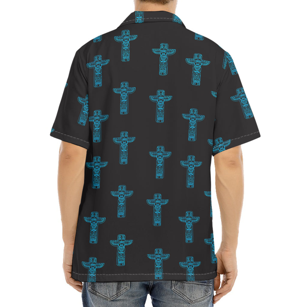 Native Totem Pattern Print Aloha Shirt