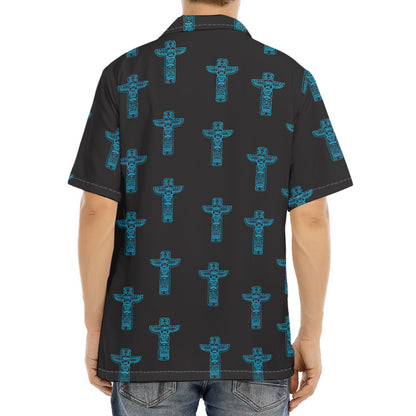 Native Totem Pattern Print Aloha Shirt