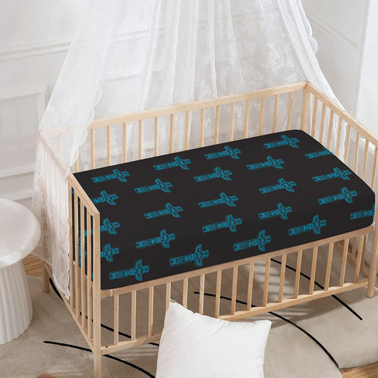 Native Totem Pattern Print Baby Crib Sheet