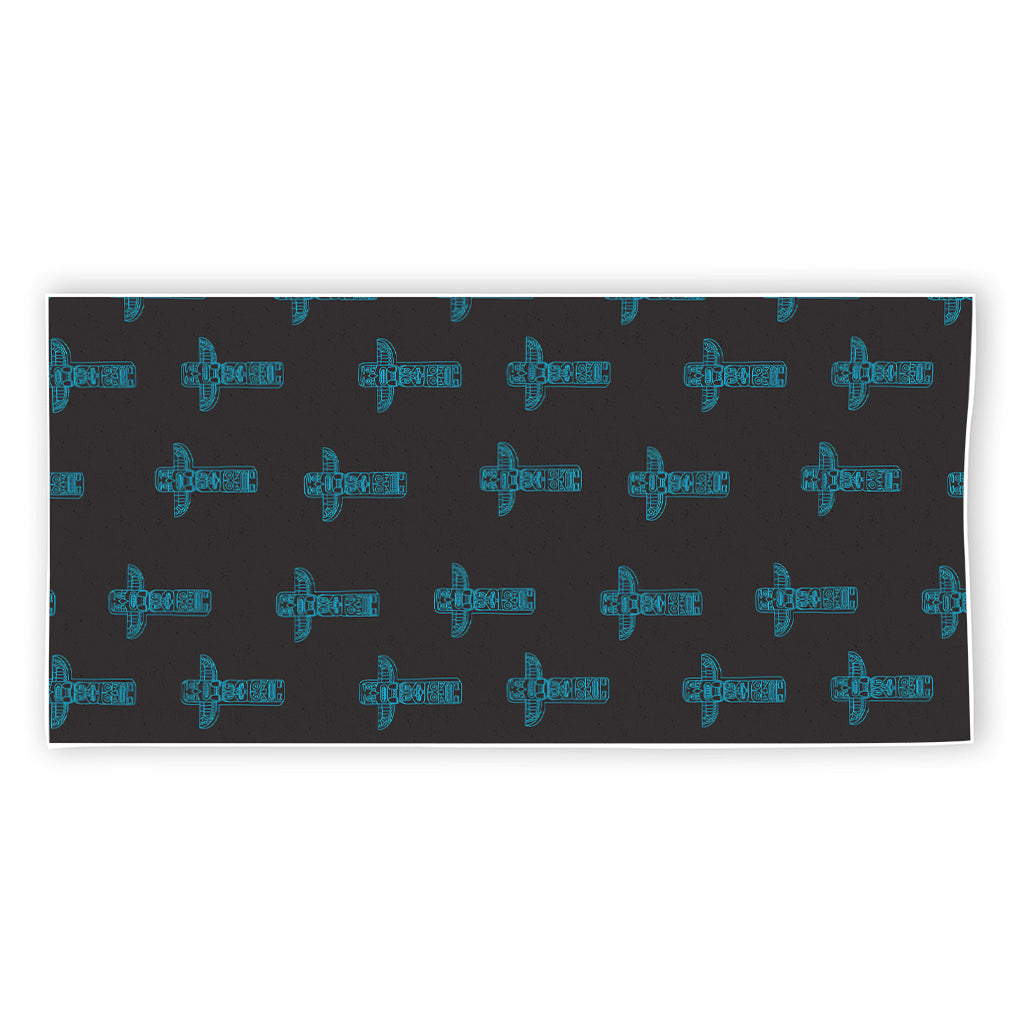 Native Totem Pattern Print Beach Towel