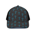 Native Totem Pattern Print Black Mesh Trucker Hat