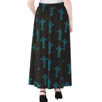 Native Totem Pattern Print Chiffon Maxi Skirt