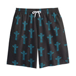 Native Totem Pattern Print Cotton Shorts