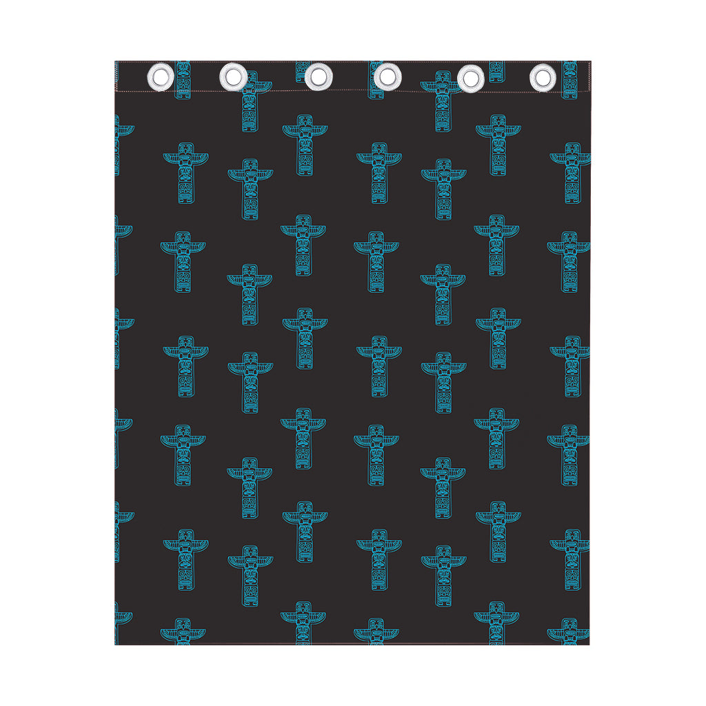 Native Totem Pattern Print Curtain