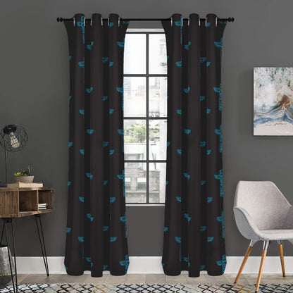 Native Totem Pattern Print Curtain