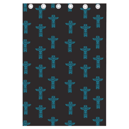 Native Totem Pattern Print Curtain