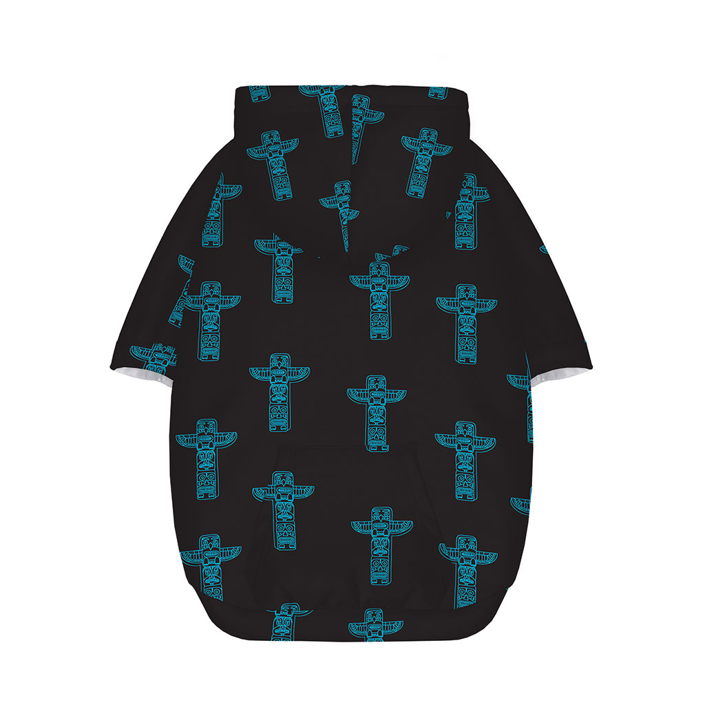 Native Totem Pattern Print Dog Zip Up Hoodie