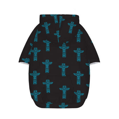 Native Totem Pattern Print Dog Zip Up Hoodie
