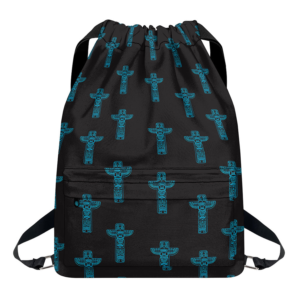 Native Totem Pattern Print Drawstring Backpack
