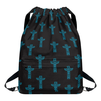 Native Totem Pattern Print Drawstring Backpack