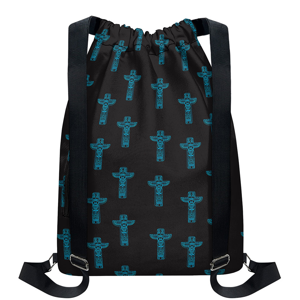 Native Totem Pattern Print Drawstring Backpack