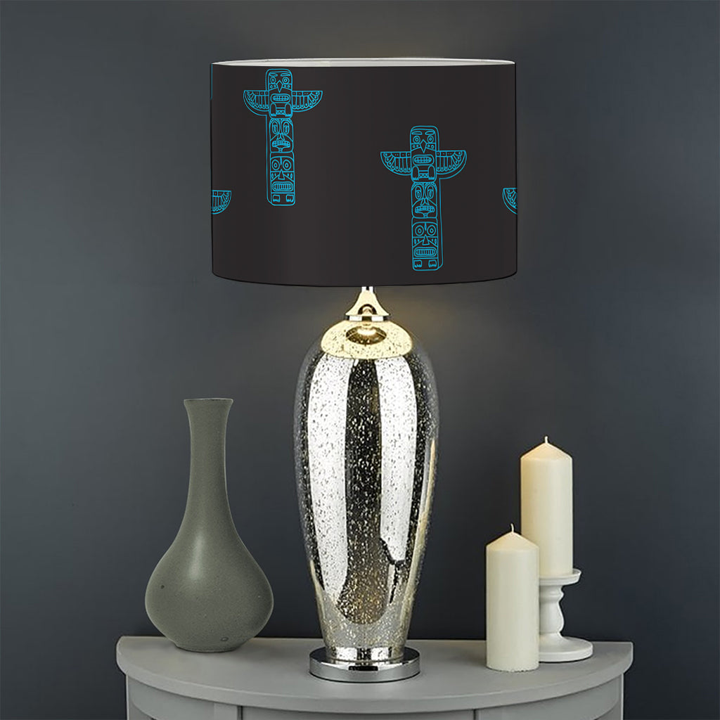 Native Totem Pattern Print Drum Lamp Shade