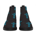 Native Totem Pattern Print Flat Ankle Boots