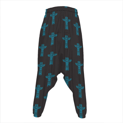 Native Totem Pattern Print Hammer Pants