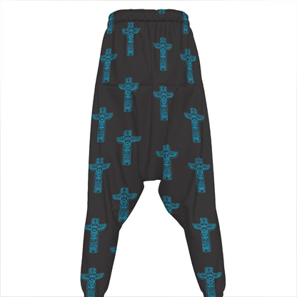 Native Totem Pattern Print Hammer Pants