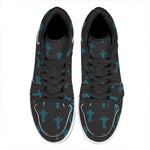 Native Totem Pattern Print High Top Leather Sneakers