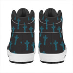 Native Totem Pattern Print High Top Leather Sneakers