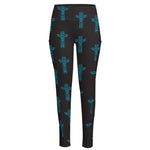 Native Totem Pattern Print High-Waisted Pocket Leggings
