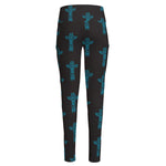 Native Totem Pattern Print High-Waisted Pocket Leggings