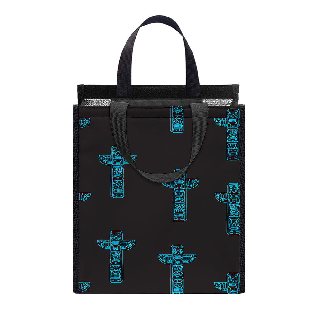 Native Totem Pattern Print Insulated Lunch Tote