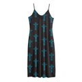 Native Totem Pattern Print Jersey Midi Cami Dress