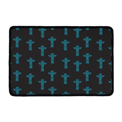 Native Totem Pattern Print Kitchen Mat