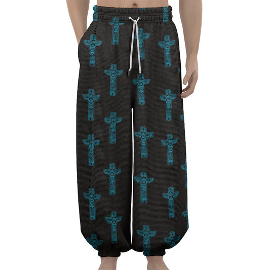 Native Totem Pattern Print Lantern Pants