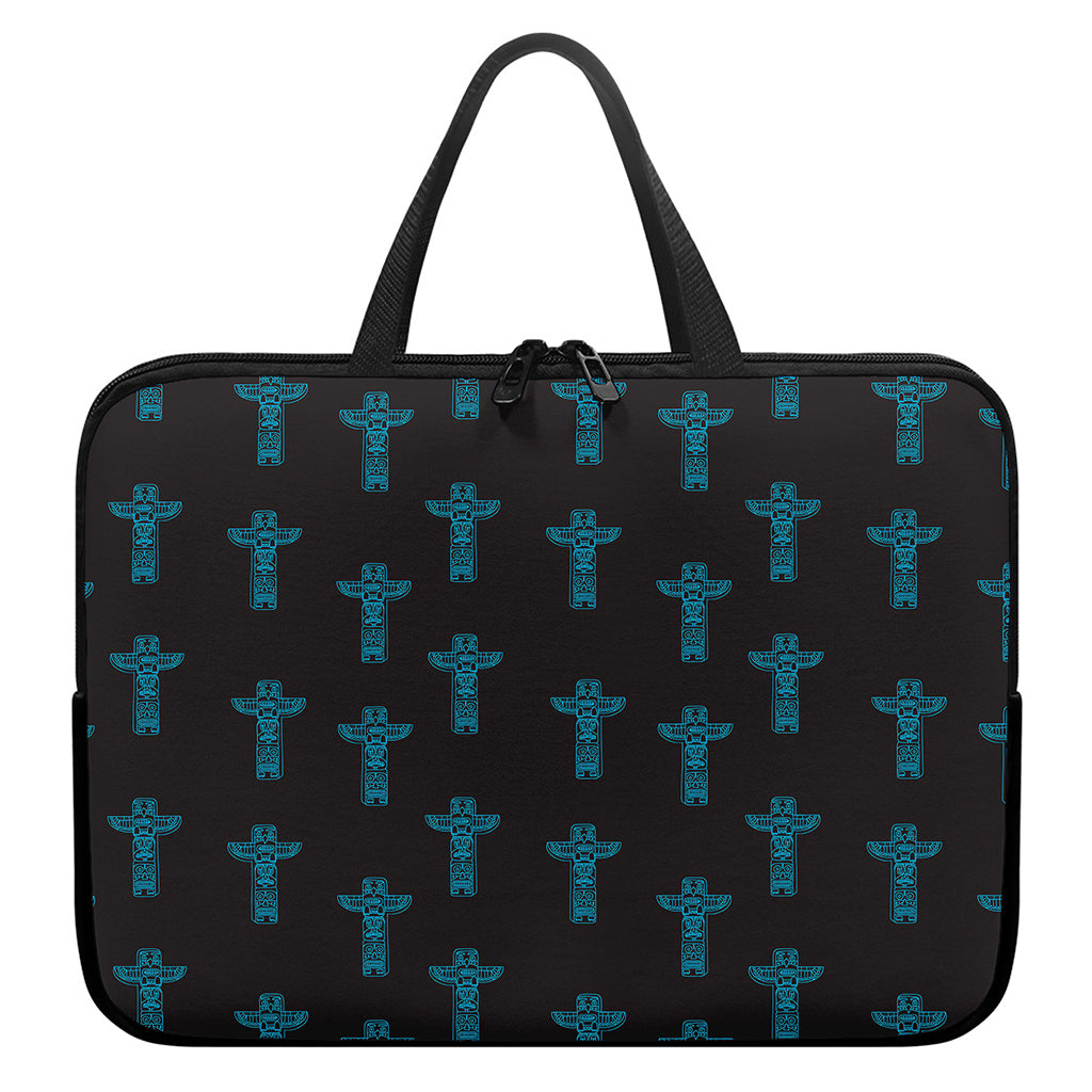 Native Totem Pattern Print Laptop Sleeve With Handle