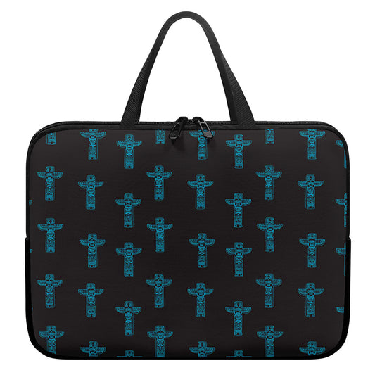 Native Totem Pattern Print Laptop Sleeve With Handle