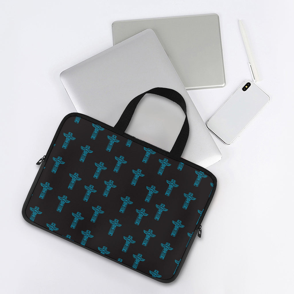 Native Totem Pattern Print Laptop Sleeve With Handle