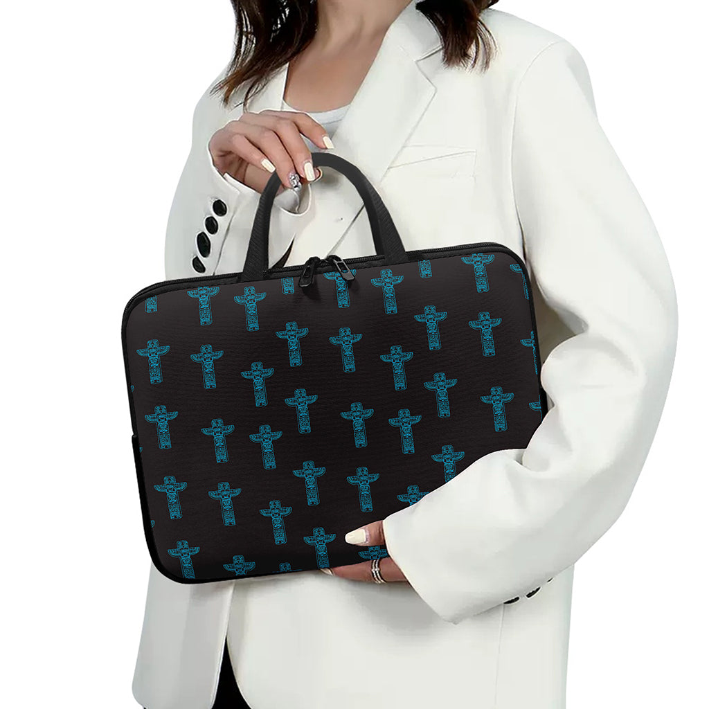 Native Totem Pattern Print Laptop Sleeve With Handle