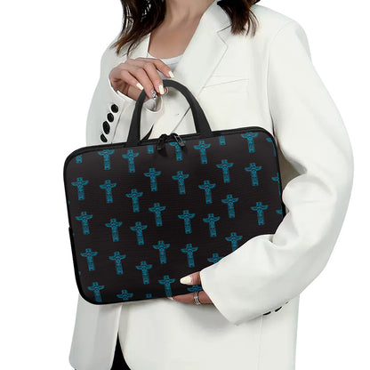 Native Totem Pattern Print Laptop Sleeve With Handle