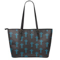 Native Totem Pattern Print Leather Tote Bag With Zipper