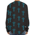 Native Totem Pattern Print Long Sleeve Baseball Jersey