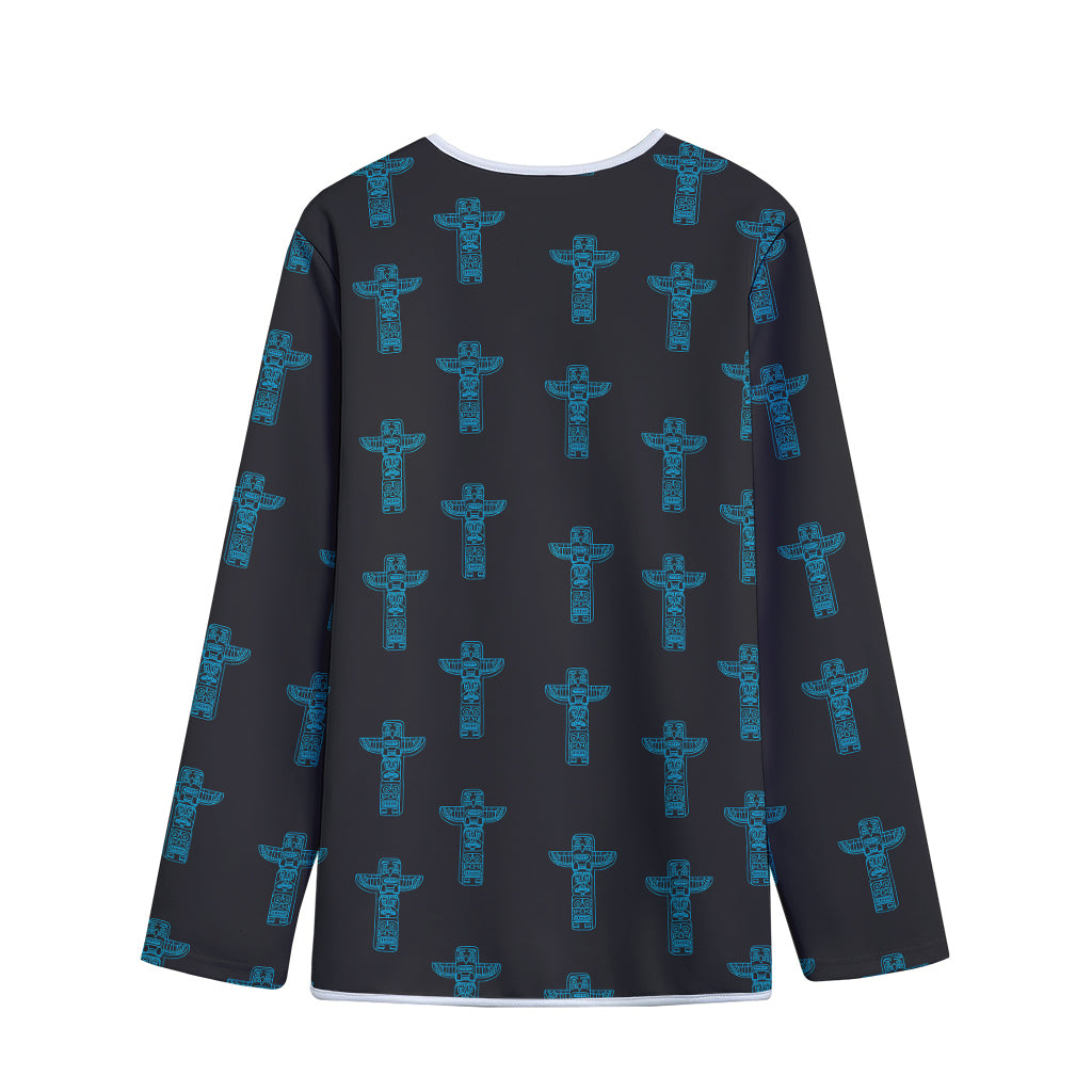 Native Totem Pattern Print Long Sleeve Short Coat